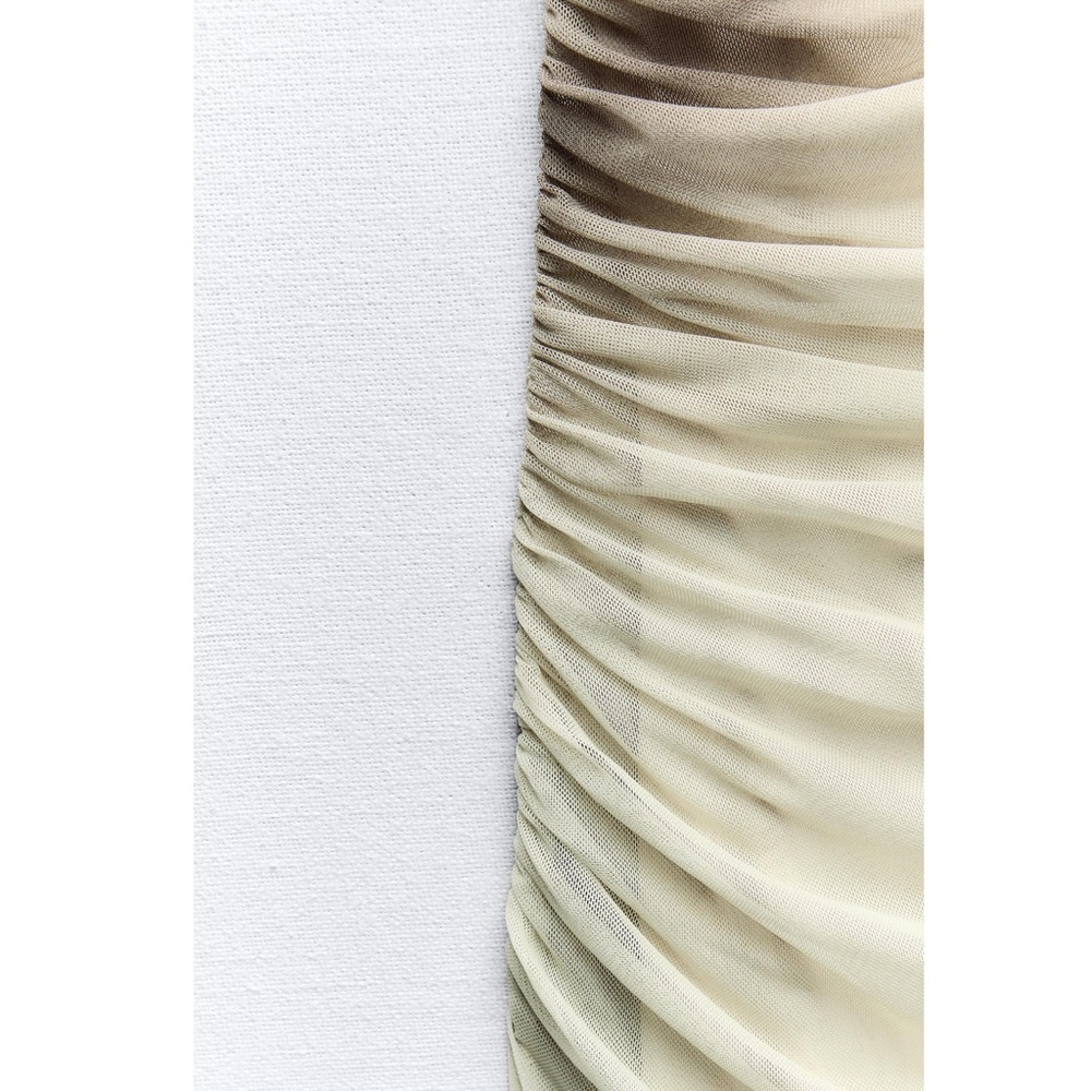 Zara RUFFLED PRINTED TULLE DRESS - Picture 9 of 9